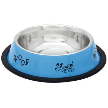 Imagen de Comedero inox azul con perros XL